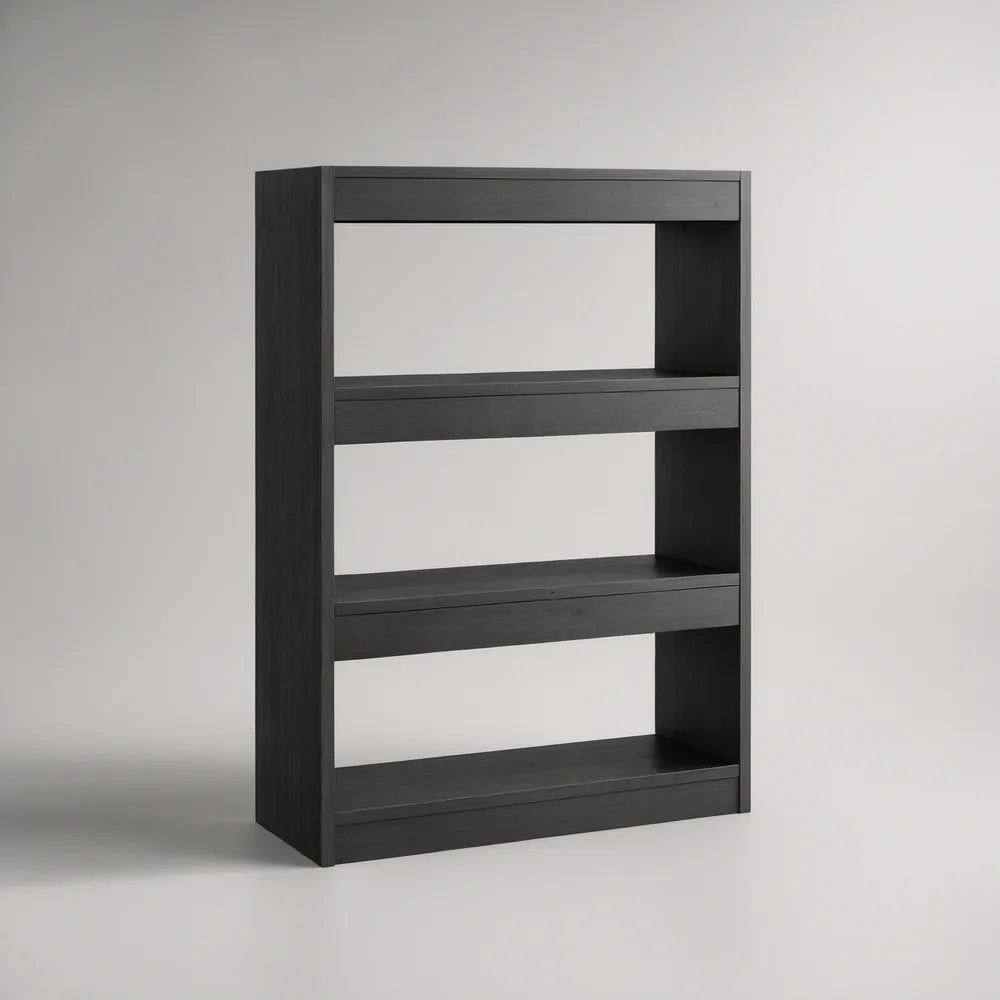 Estante Retangular em MDF Preto com 3 Prateleiras, 70 x 30 x 120 cm