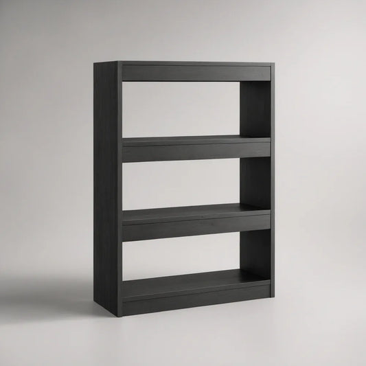 Estante Retangular em MDF Preto com 3 Prateleiras, 70 x 30 x 120 cm
